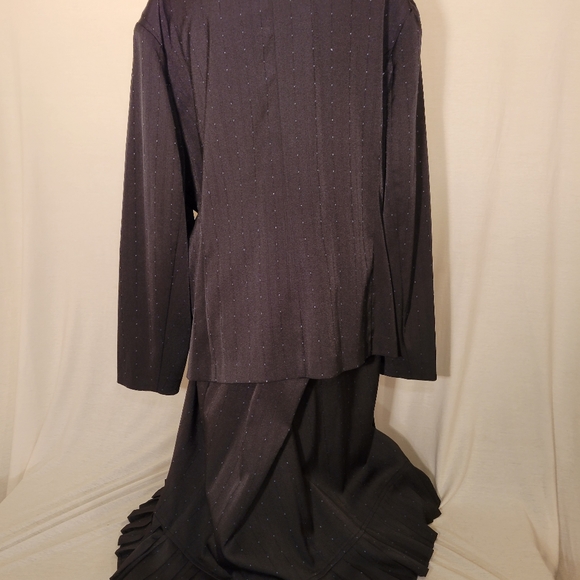 Classic Suit K.C. New York Black w Blue Detailed Pockets and Diamond 💎 - Picture 9 of 10